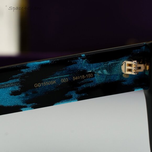 BRAND NEW Gucci GG1550SK 003 Black Violet Women Square Sunglasses GG 1550SK - Picture 6 of 8